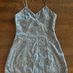 Light Blue Floral Mini Dress
